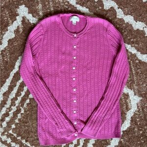Foxcroft Fuchsia Cable Knit Cardigan